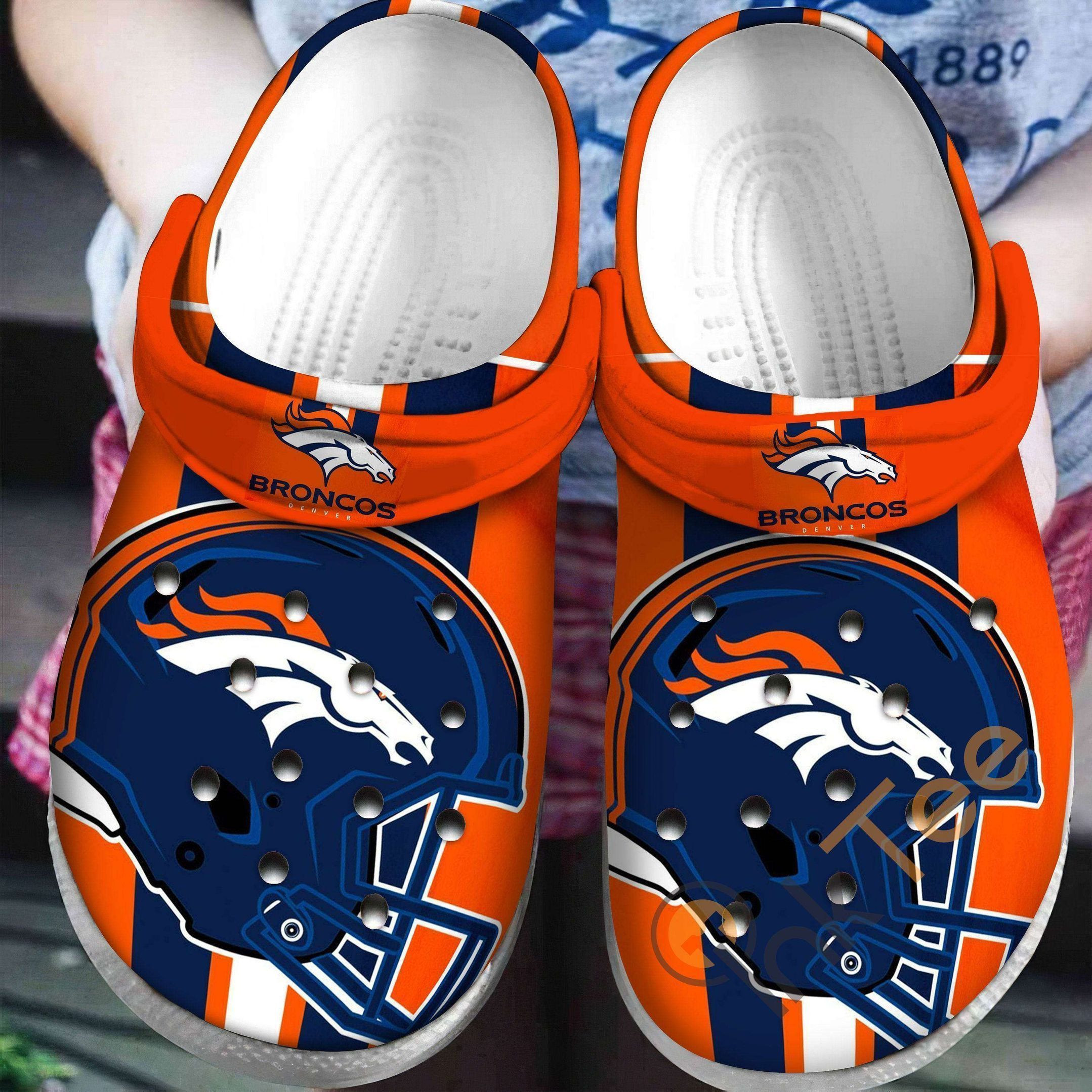 Denver Broncos Football Helmet Crocs Crocband Clog Comfortable Water Shoes