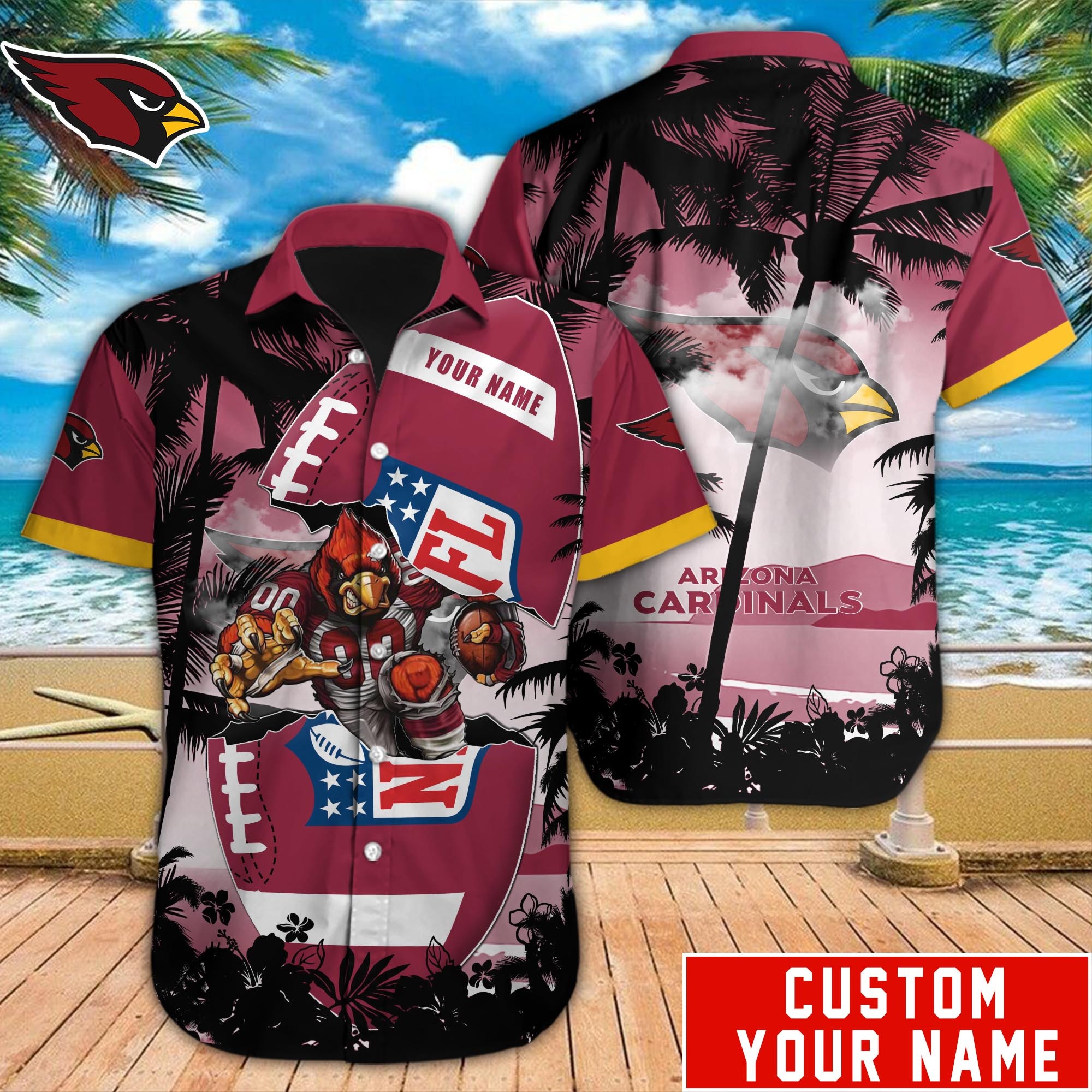 Arizona Cardinals Nfl-Hawaiian Shirt Custom M-40723