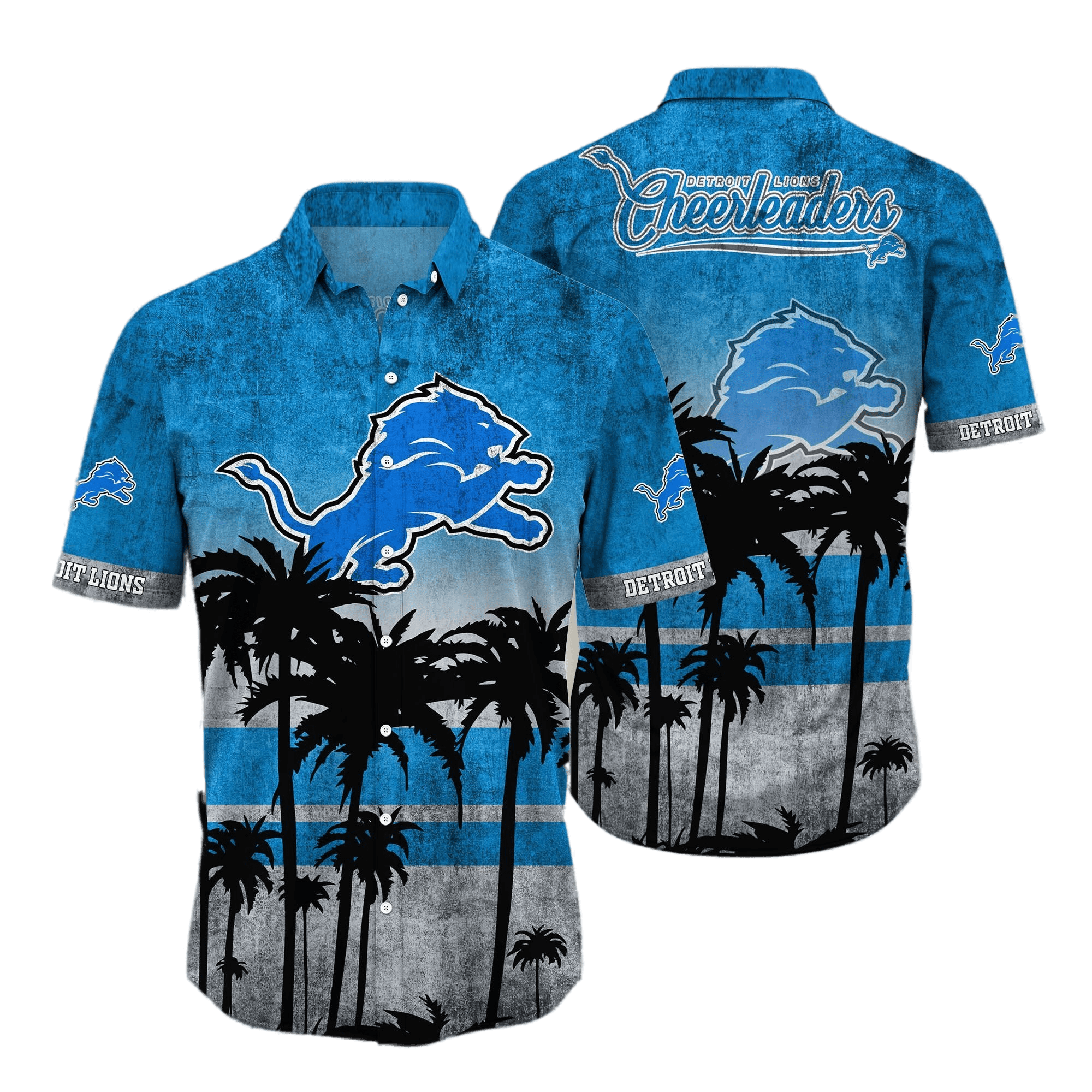 Detroit Lions Hawaiian Shirt Detroit Lions Cheerleaders Palm Trees Blue Hawaii Shirt For Men Women Detroit Lions Aloha Shirt - Product by Prowallart Shop