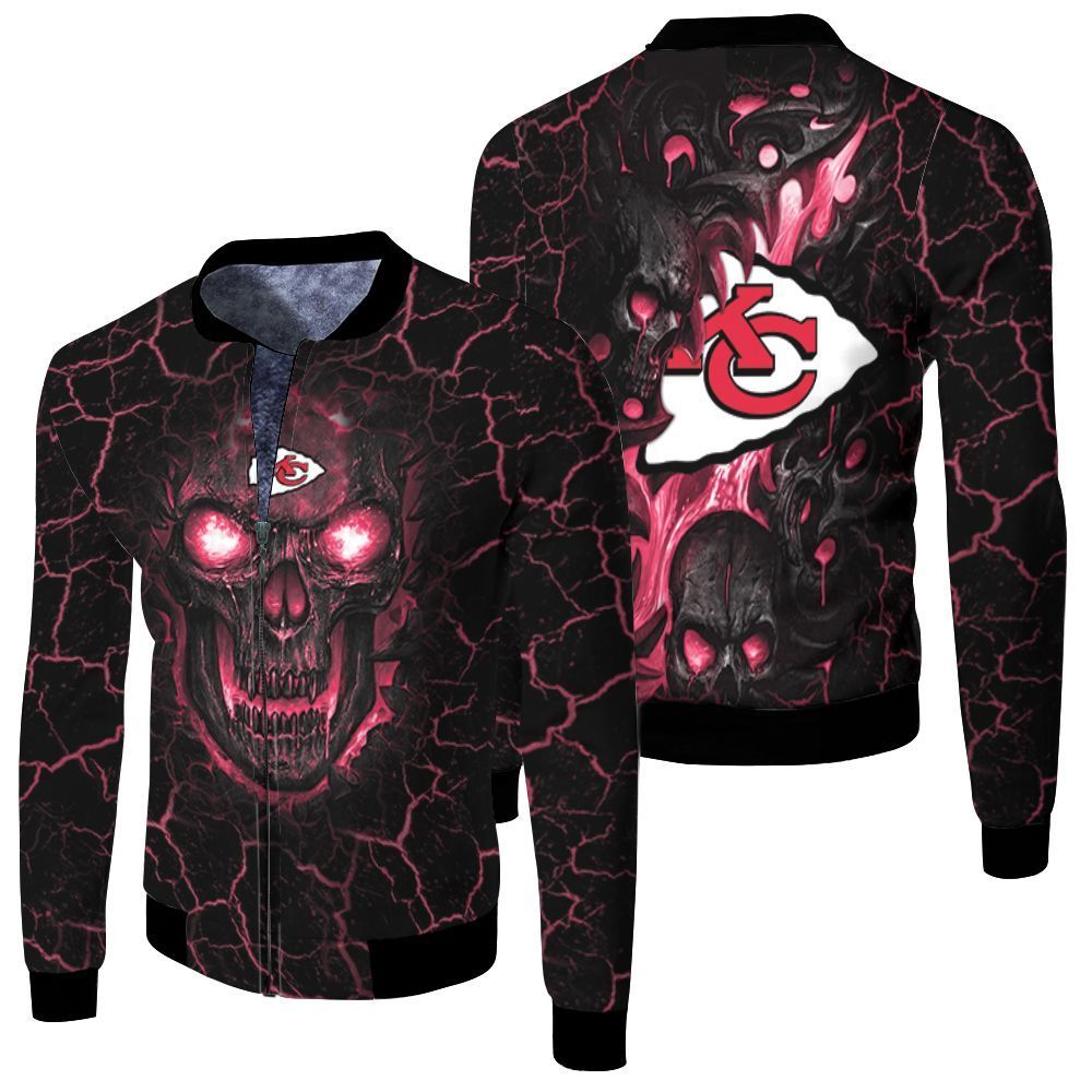 Lava Skull Kansas City Chiefs 3D Bomber Jacket