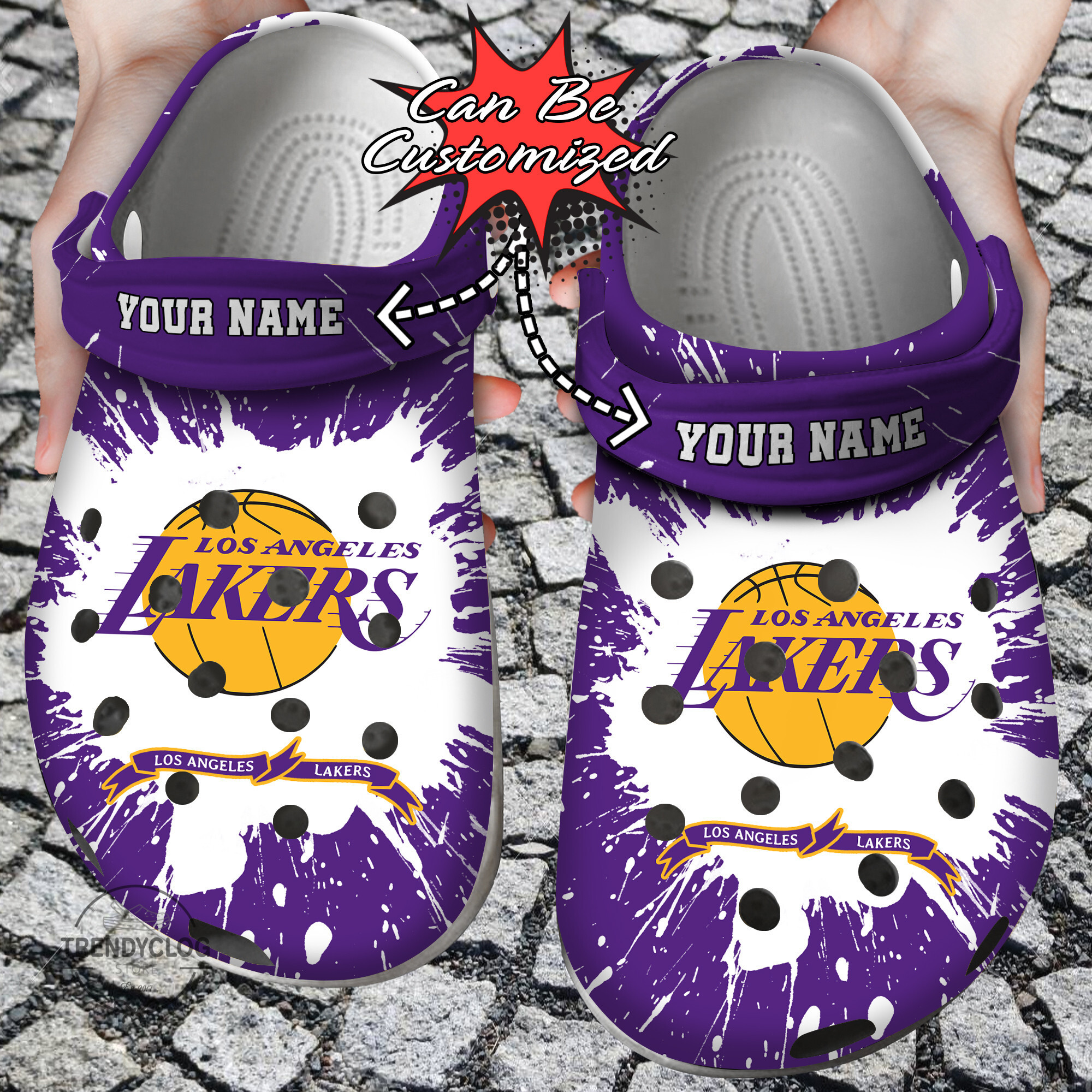 Basketball Crocs Personalized La Lakers Team Clog Shoes