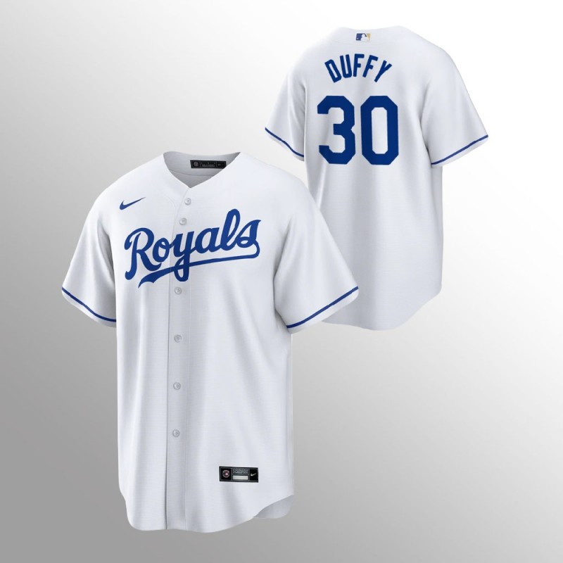 Men’S Kansas City Royals Danny Duffy #30 White Nike  Home Player Jersey – All Stitched, Embroidery