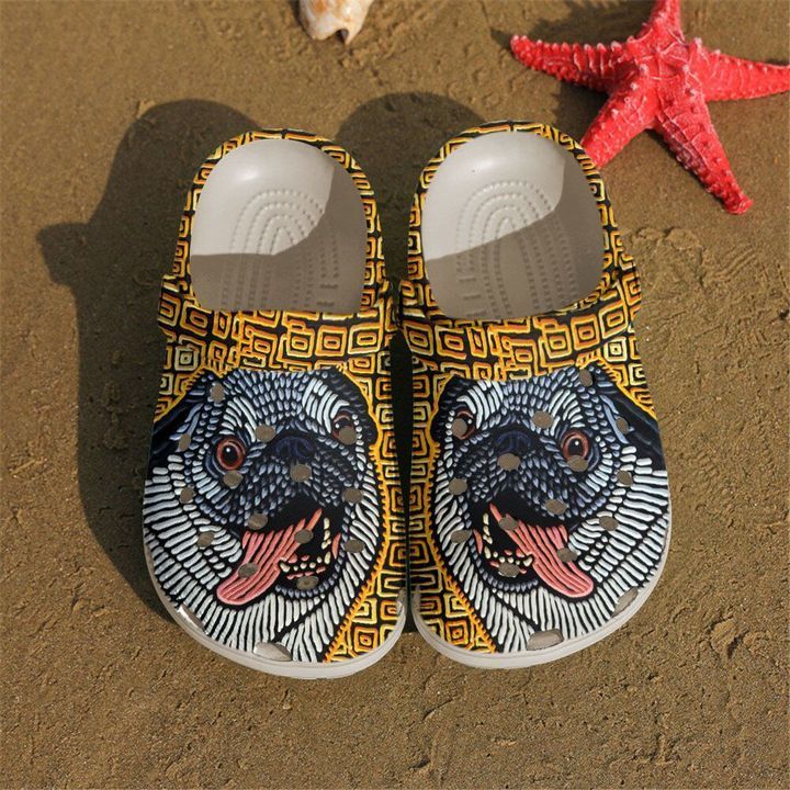 Pug Happy Sku 1891 Crocs Clog Shoes