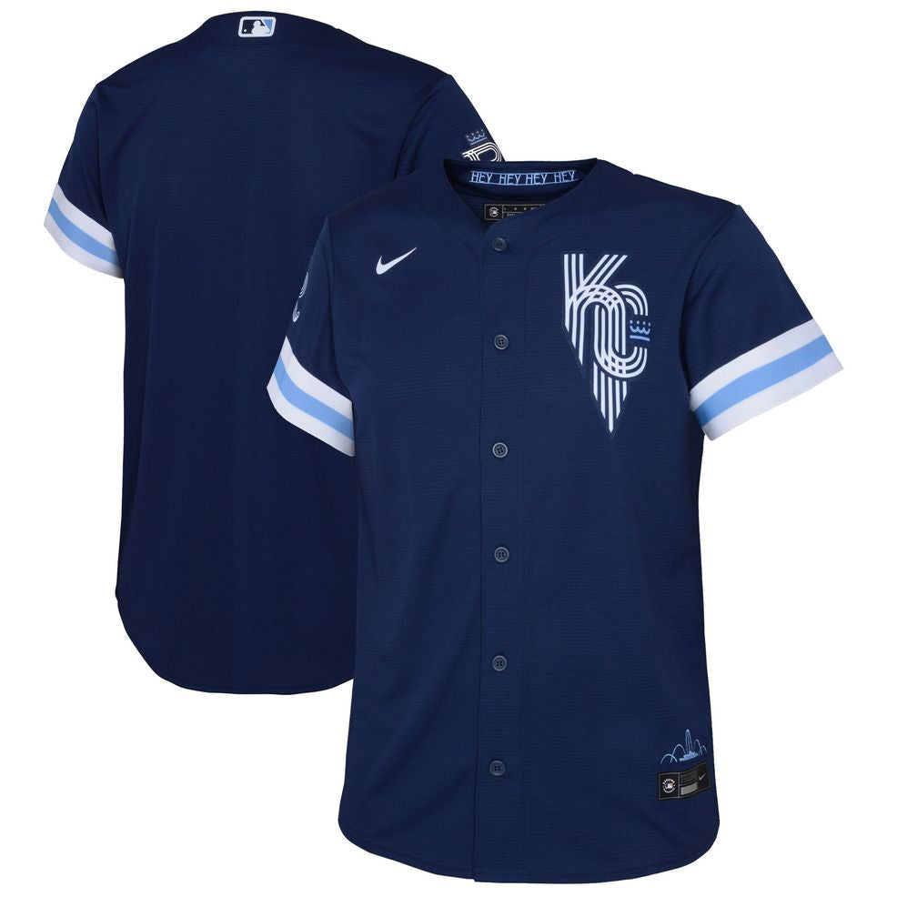 Kansas City Royals Youth 2022 City Connect Replica Jersey – Navy