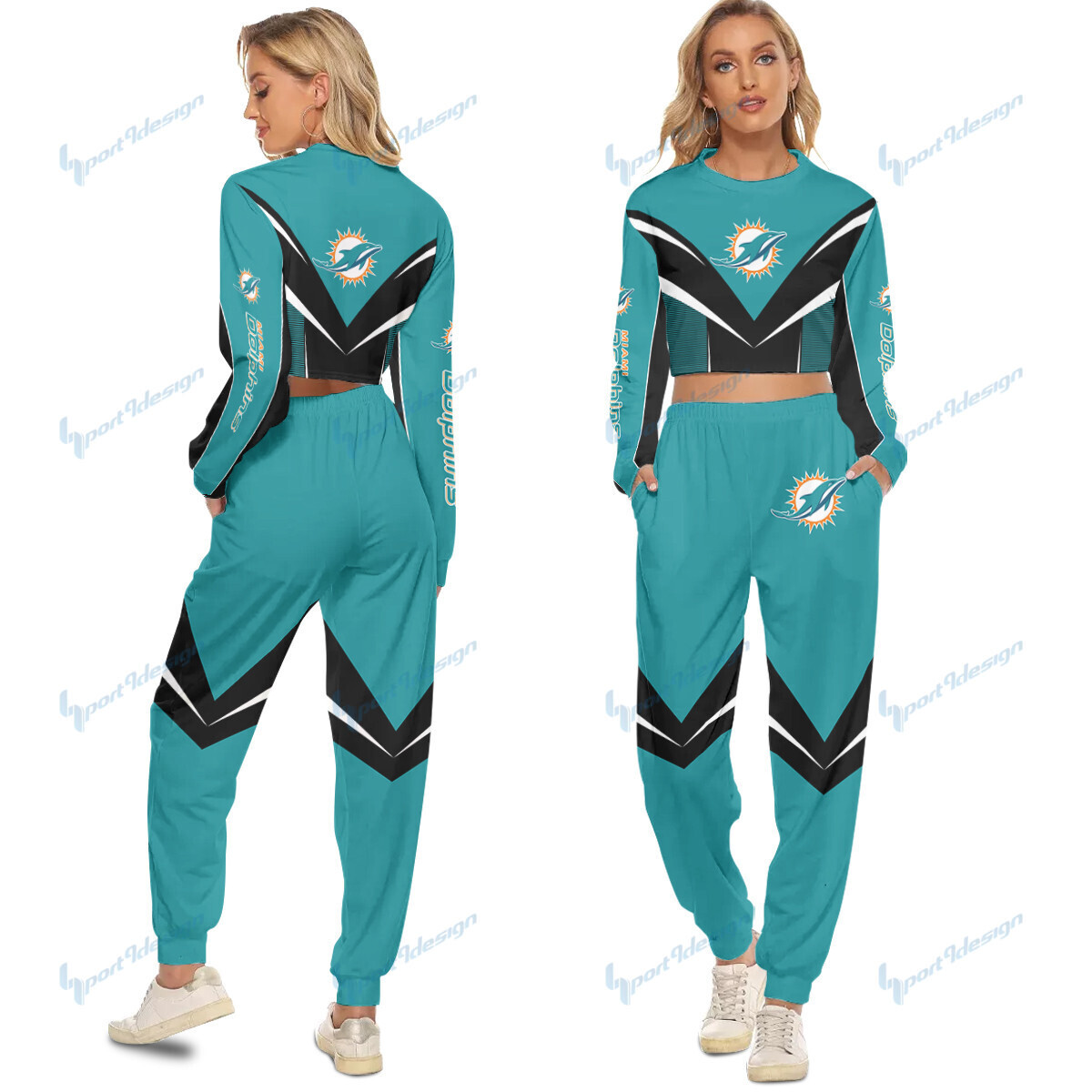 Miami Dolphins Crop Sweatshirt Suit 22