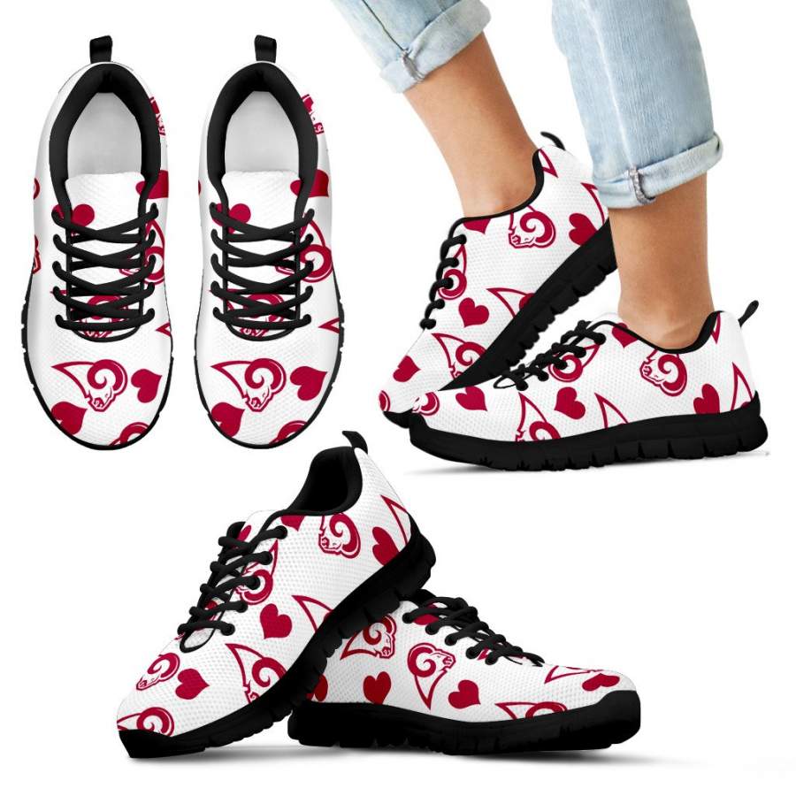 Sweeten Dreamy Love Pattern With Logo Los Angeles Rams Sneakers