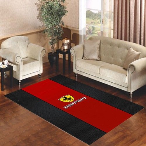 Ferrari Logo Red Black Design Living Room Carpet Rugs Area Rug For Living Room Bedroom Rug Home Decor