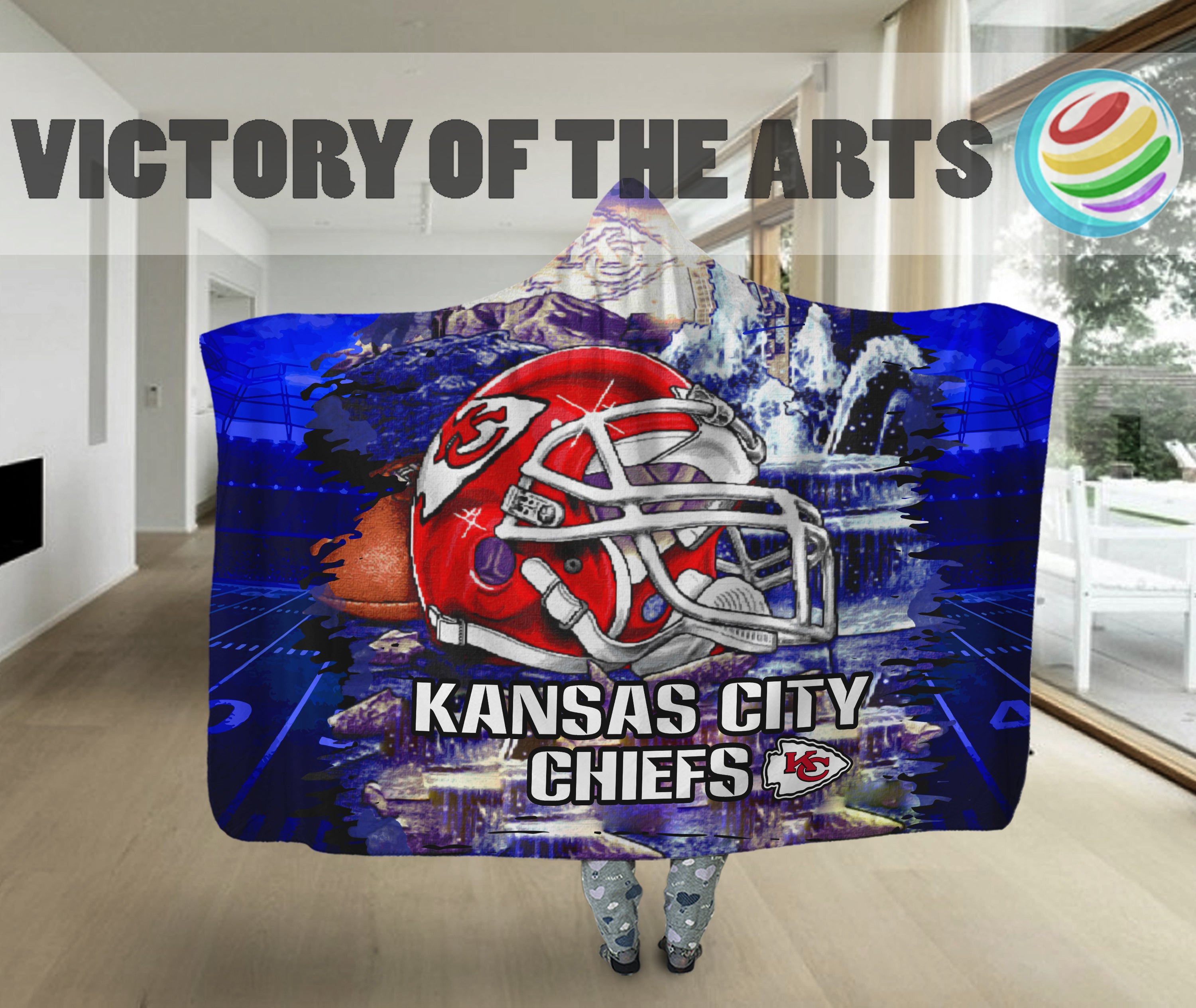 Kansas City Chiefs Home Gift For Fan 3D Full Printing Hooded Blanket 4977