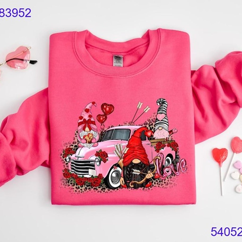 Valentine Gnome Shirt Collection & More Love Sweatshirt, Couple Sweatshirt