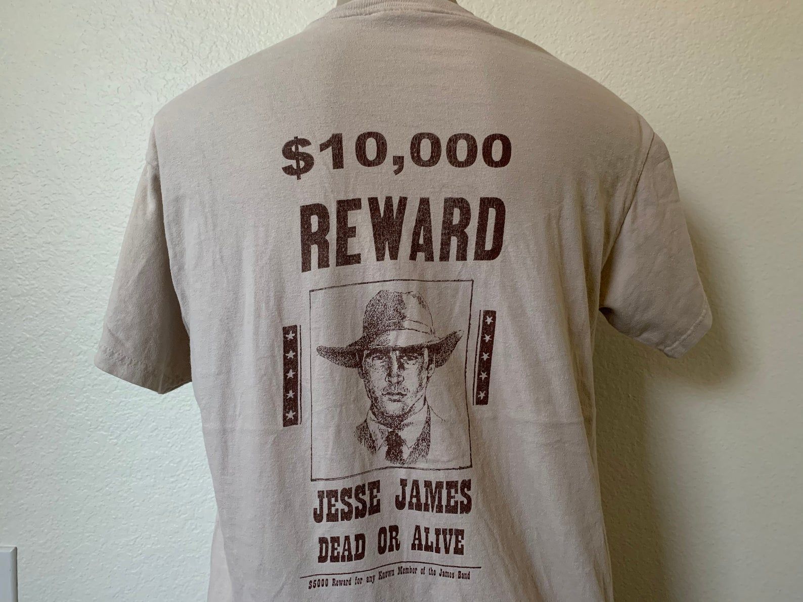 Vintage Jesse James Dead Or Alive Reward Texas Summer 2000 T Shirt L