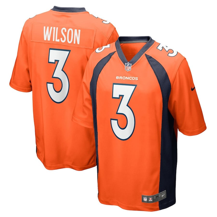 Youth Russell Wilson Denver Broncos Game Jersey – Orange Jersey