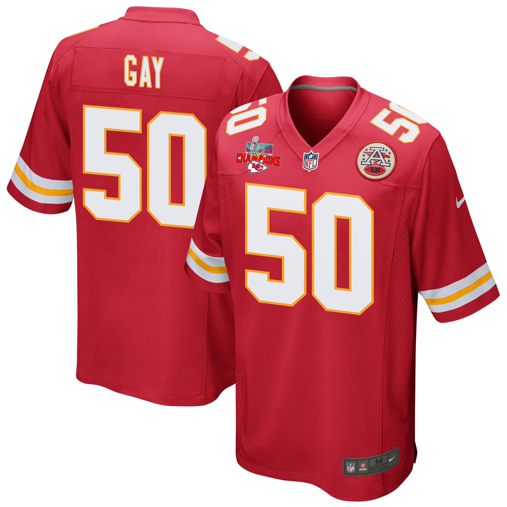 Willie Gay 50 Kansas City Chiefs Super Bowl Lvii Champions 3 Stars Men Game Jersey – Red