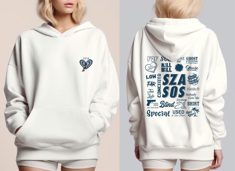 Sza Sos 2 Sided Hoodie, Vintage Sza Full Tracklist Shirt,S.Z.A S.O.S Est 2023 Sweatshirt, Sza Merch, S.O.S Album Shirt