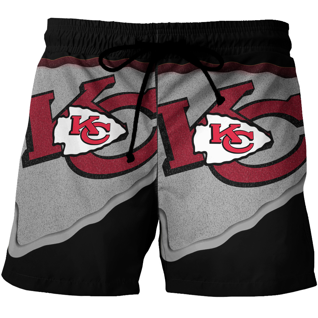 Kansas City Chiefs Emblem V2 3D All Over Print Summer Beach Hawaiian Short