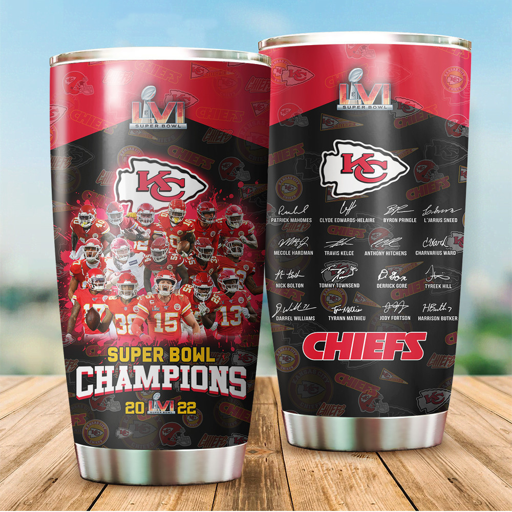 Kansas City Chiefs 2022 Super Bowl Champion All Over Print 3D Tumbler-Tph