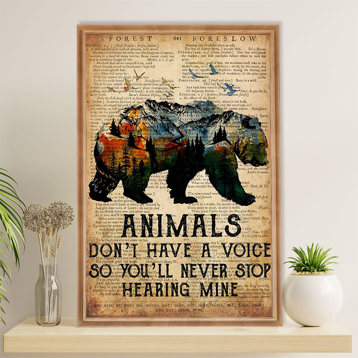 Camping Canvas | Animals Don’T Have A Voice | Wall Art Gift For Campers