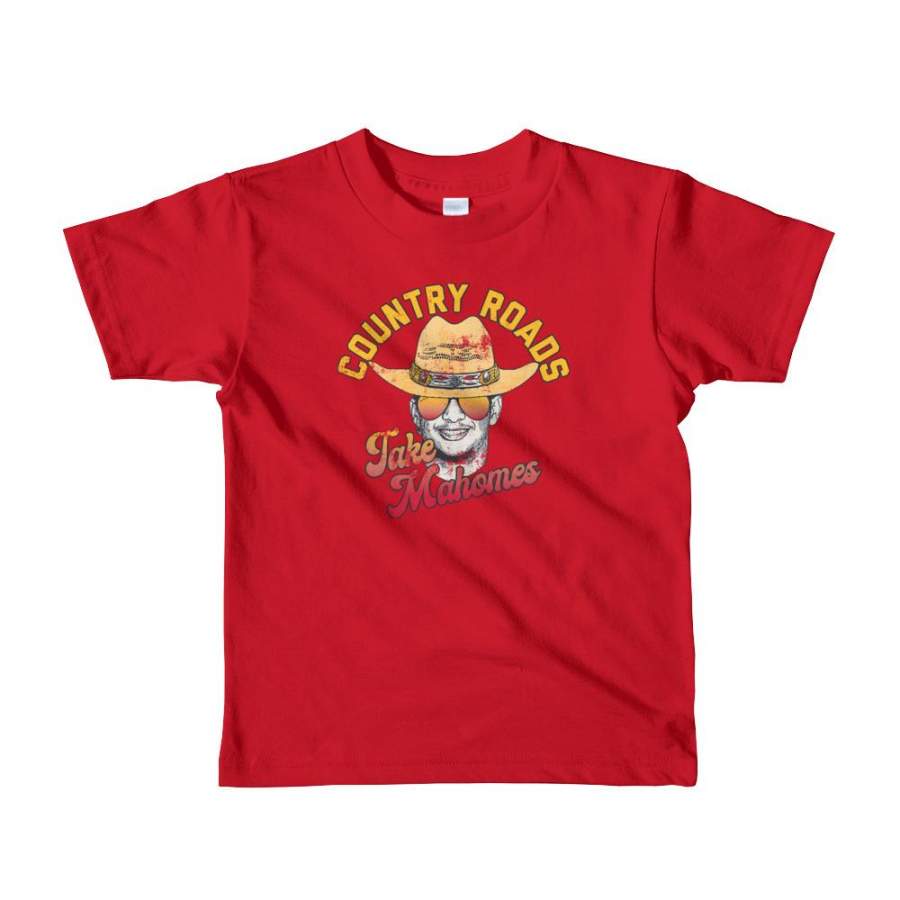 Country Roads Take Mahomes – Patrick Mahomes Kansas City Chiefs Inspired Kids T-Shirt