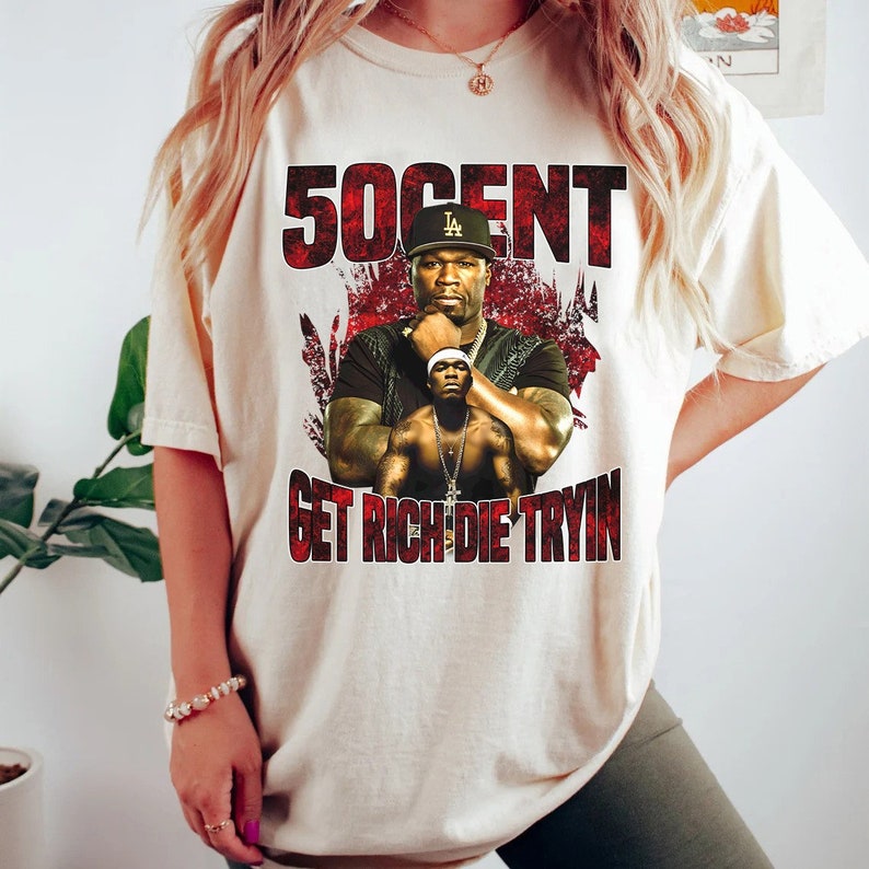 50 Cent Vintage T-Shirt, Get Rich Or Die Tryin Album 90S Y2K T-Shirt, 50 Cent Rap Shirt, 50 Cent Merch, Hiphop Tee, Vintage Bootleg Shirt