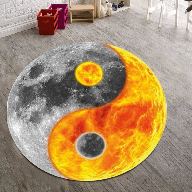 Ying Yang Rug, Boys Room, Round Rug, Round Carpet, Pattern Round, Popular Rug, Themed Rug, Home Decor, Gift For Him, Gift For Her