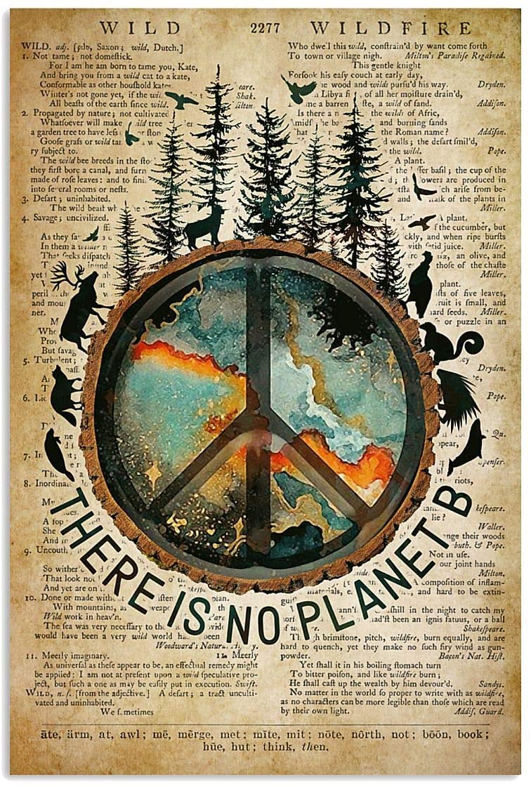 Skitongifts Poster No Frame, Camping There Isplanet B World Hippie Forest Animals, Wall Art Decor