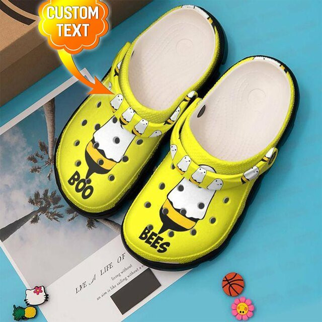 Bees Boo Custom Name On Yellow Pattern Crocss Crocband Clog Comfortable Water Shoes