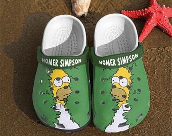 The Simpsons On Green Pattern Crocss Crocband Clog Comfortable Water Shoes