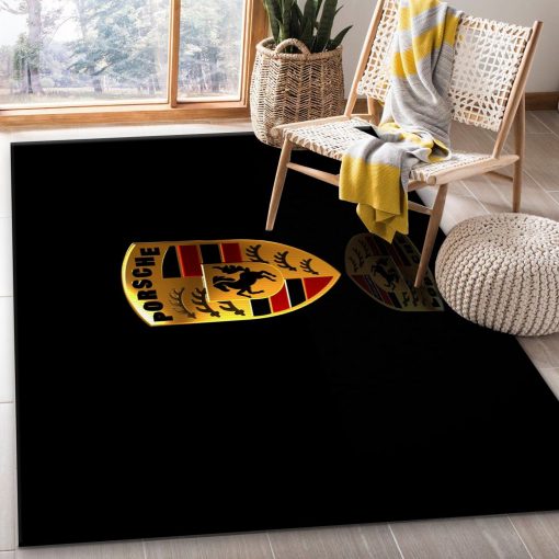 Porsche Logo Rug All Over Print Logo Custom Area Rug Carpet Full Sizes Home Living Rug Carpet Decor