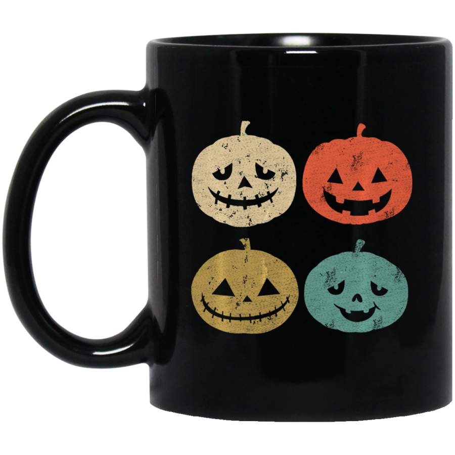 Funny Pumpkin Emoji Vintage Pumpkin Halloween Gift Coffee Mug