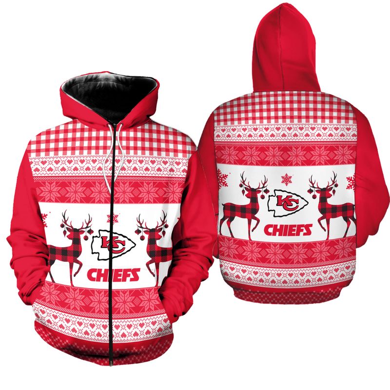 Kansas City Chiefs Christmas Zipper Hoodie