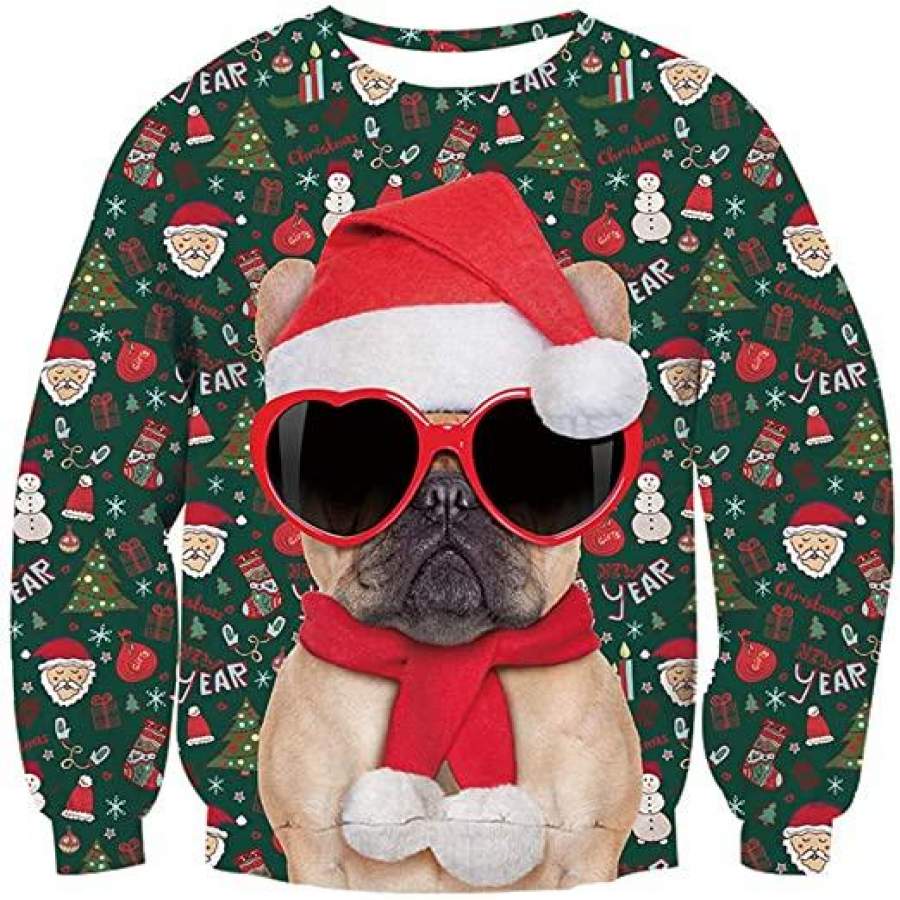 Belovecol Men Women Ugly Christmas Sweater Funny 3D Graphic Pullover Crew Neck Sweatshirt Xmas Gifts2