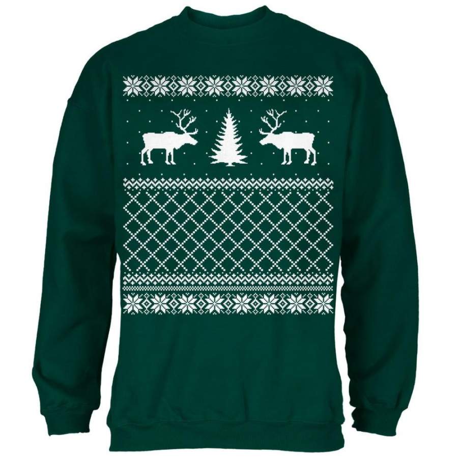 Reindeer Caribou Ugly Christmas Sweater Forest Adult Sweatshirt