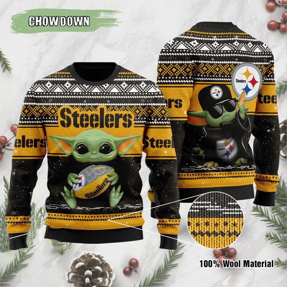 Pittsburgh Steelers Gift For Fan Ugly Wool Sweater Christmas Holiday Party