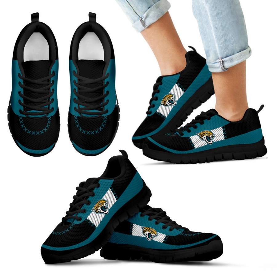 Cross Thread Seamless Beautiful Logo Jacksonville Jaguars Sneakers