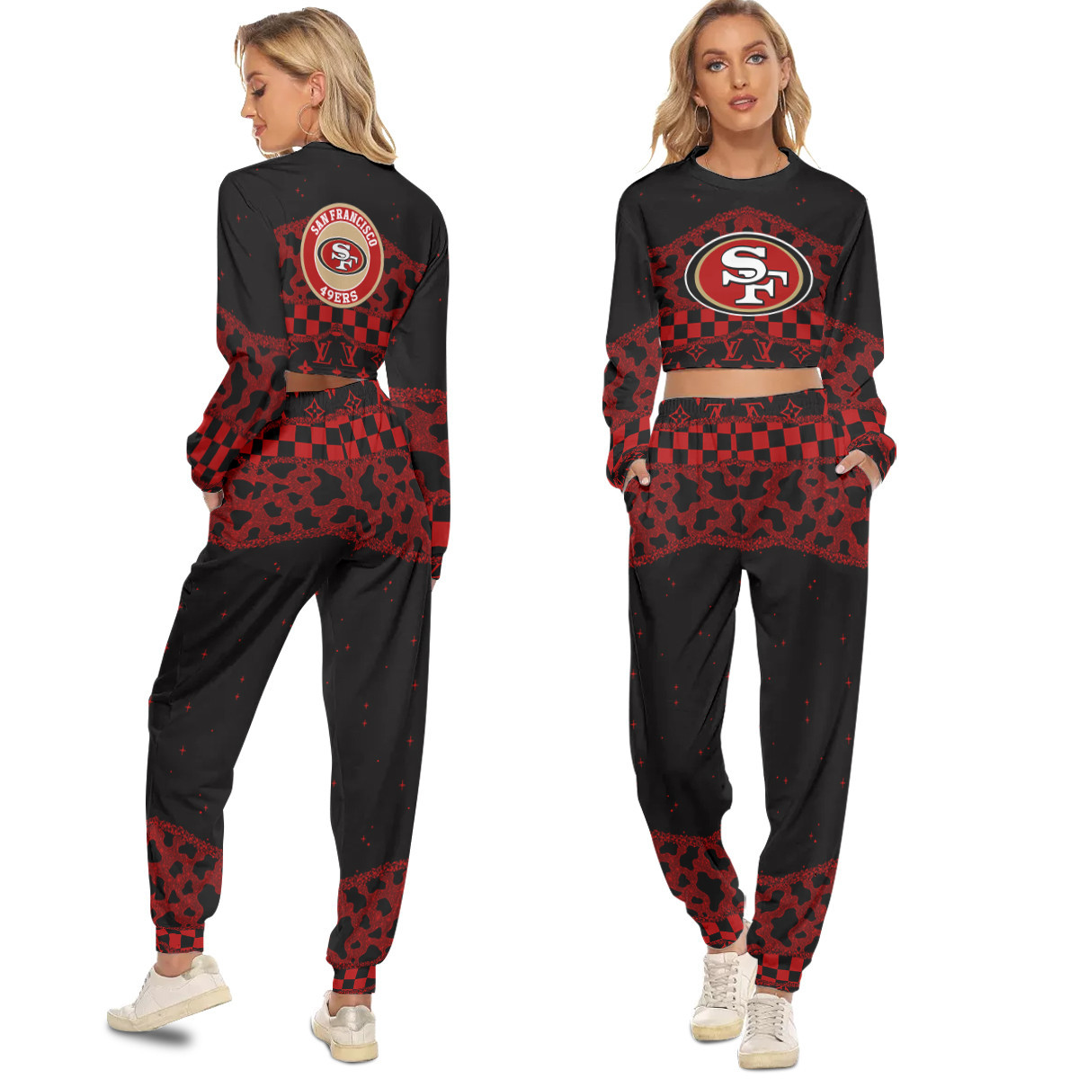 San Francisco 49Ers Crop Sweatshirt Suit 55