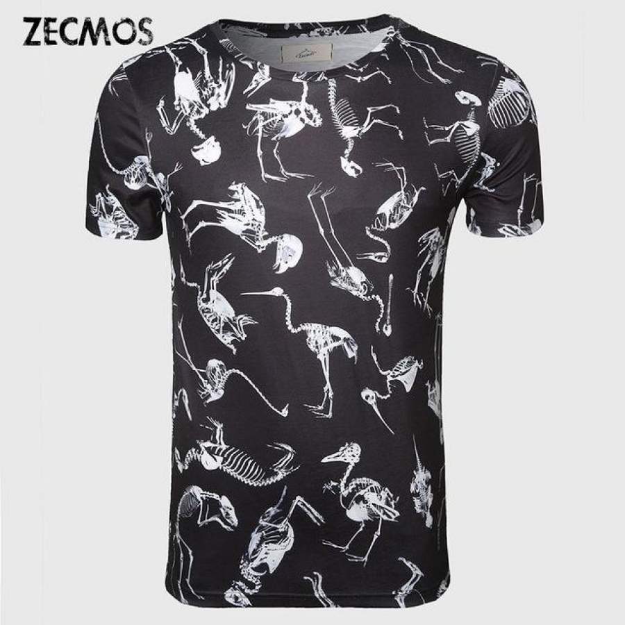 T-shirts Fashion Men T Shirt Funny Animal Hip Hop T Shirts Men Top Tees Print Christmas Halloween Clothing