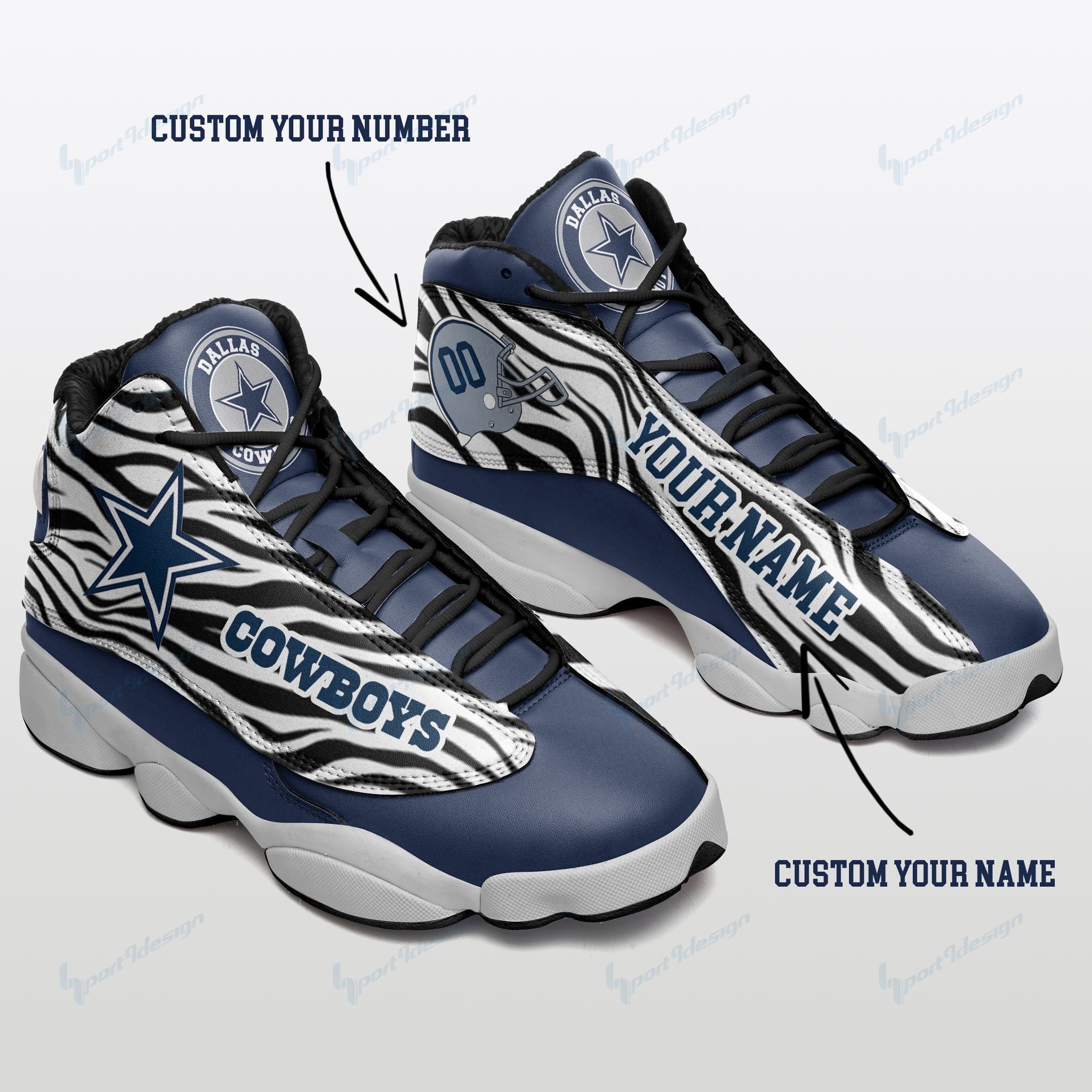 Dallas Cowboys Personalized AJD13 Sneakers 933