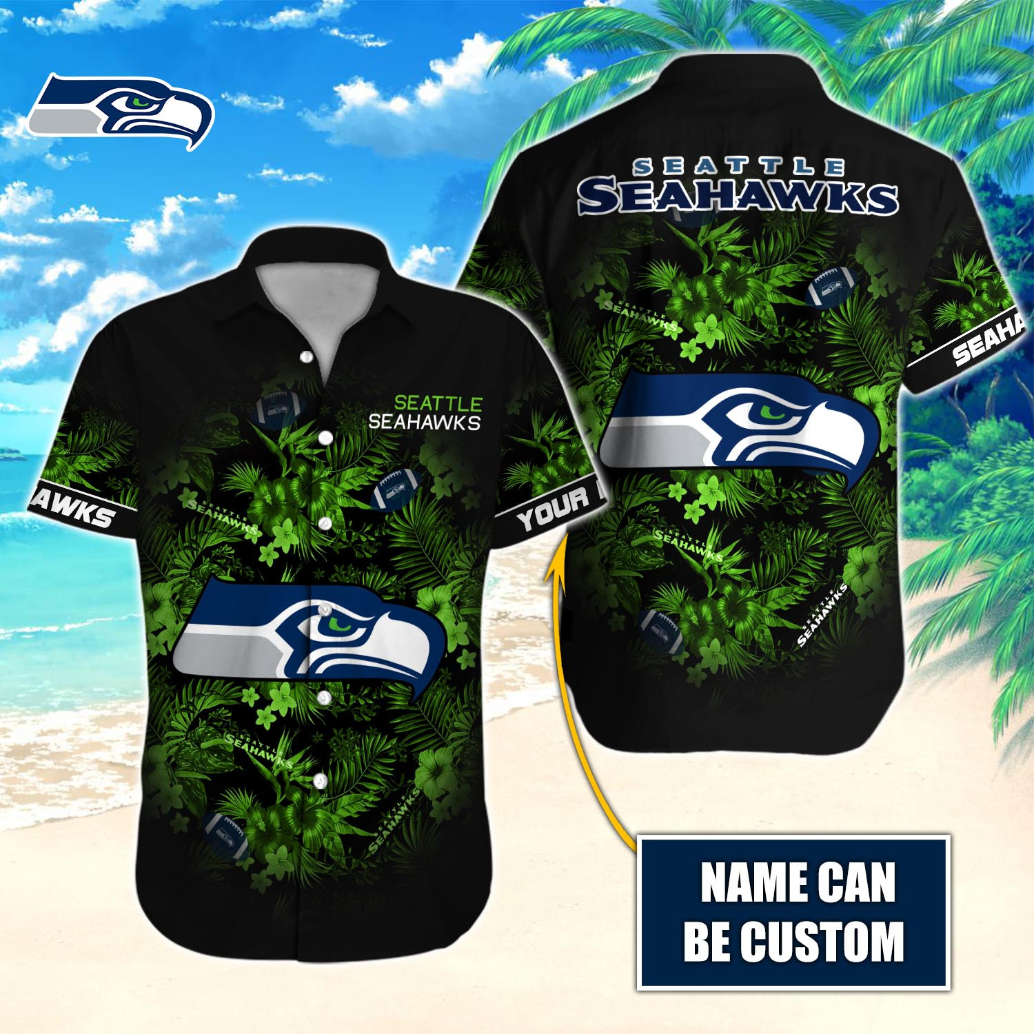 Seattle Seahawks Nfl-Hawaiian Shirt Custom T-40321