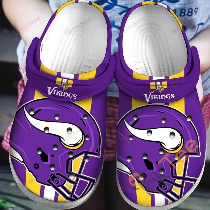 Minnesota Vikings Football Helmet Crocs Crocband Clog Shoes – Aop Clog