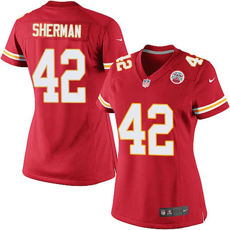 Women Anthony Sherman #42 Kansas City Chiefs Red Home Game Jersey