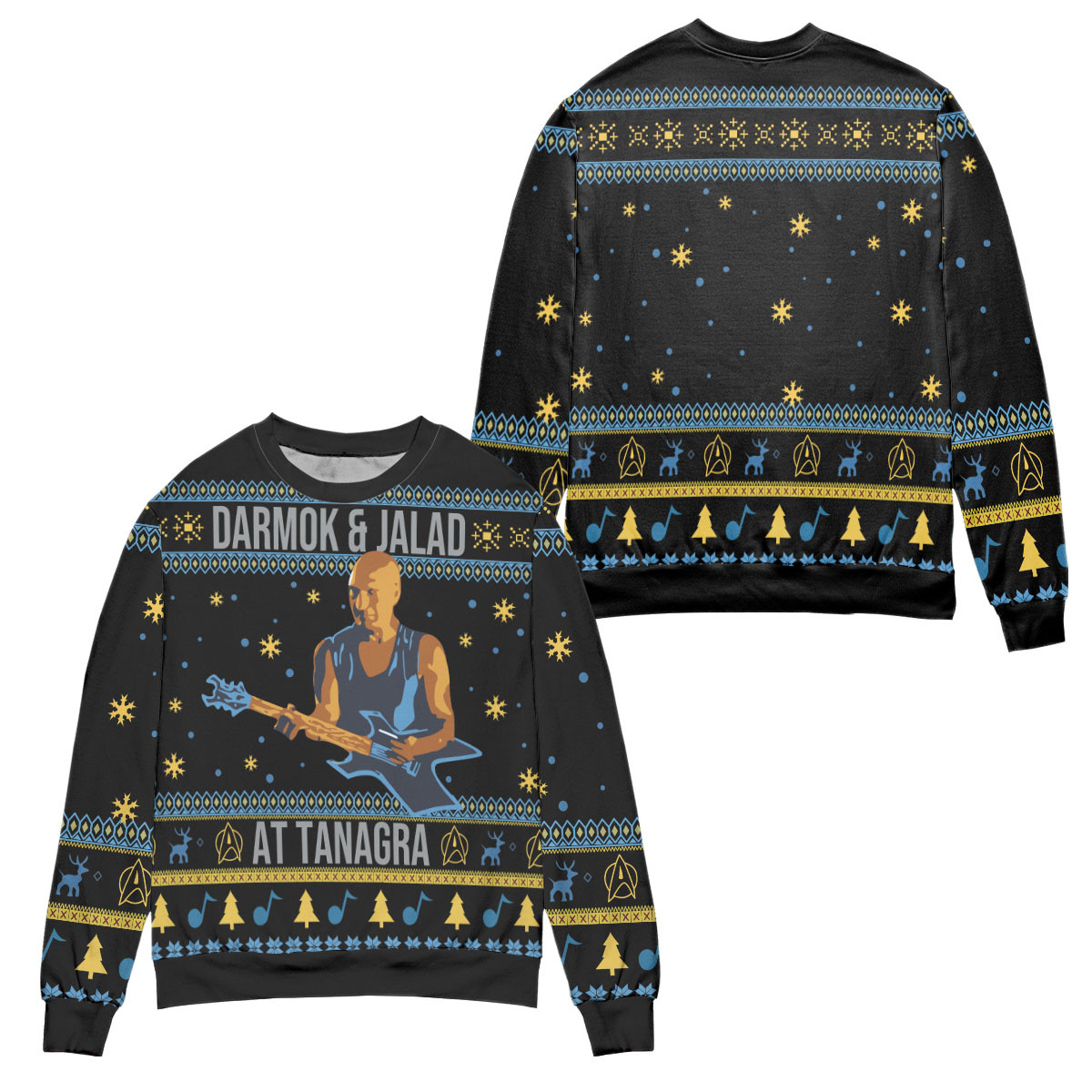 Star Trek Darmok And Jalad At Tanagra Snowflake Ugly Christmas Sweater – All Over Print 3D Sweater – Black