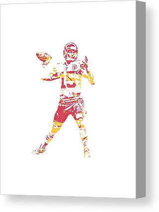 Patrick Mahomes Kansas City Chiefs Apparel T Shirt Pixel Art 1 Joe Hamilton Canvas Print