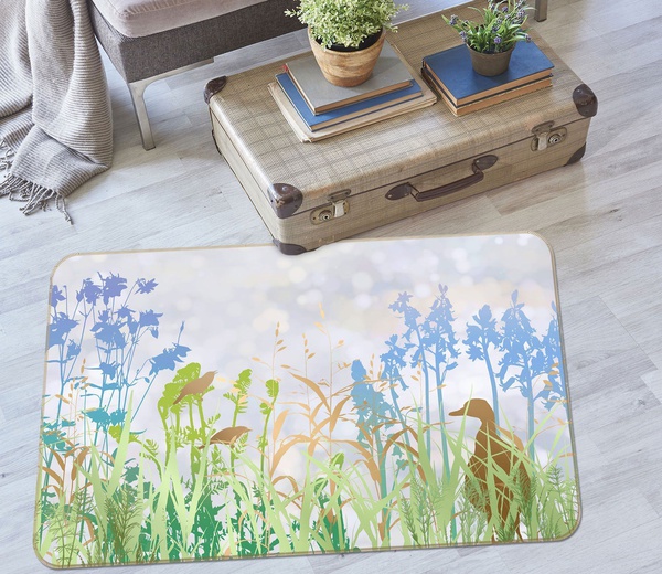 Bird Duck Plants Area Rug Home Decor