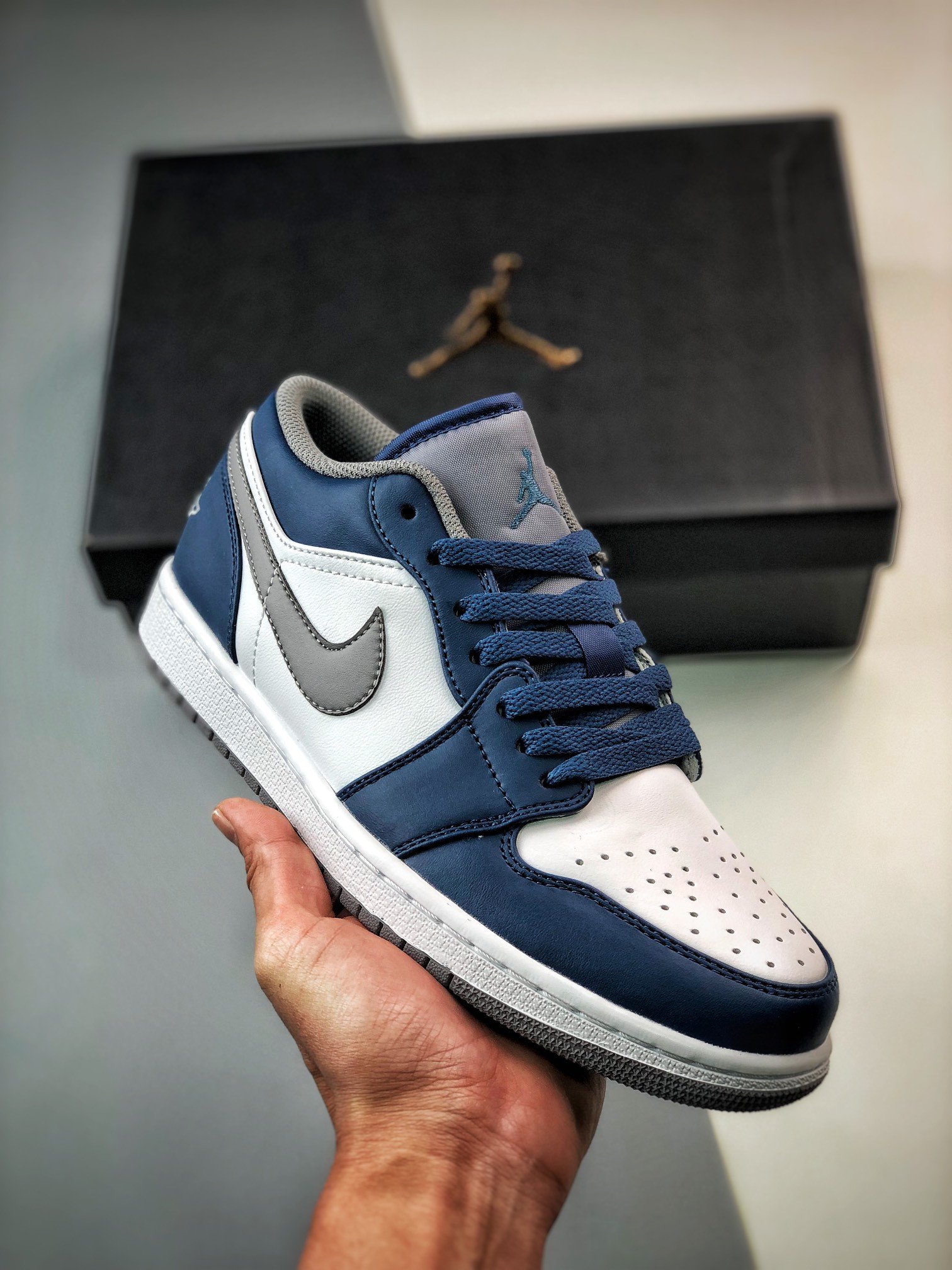 JD 1 Low True BlueWhiteCement Grey 553558-412 5341848