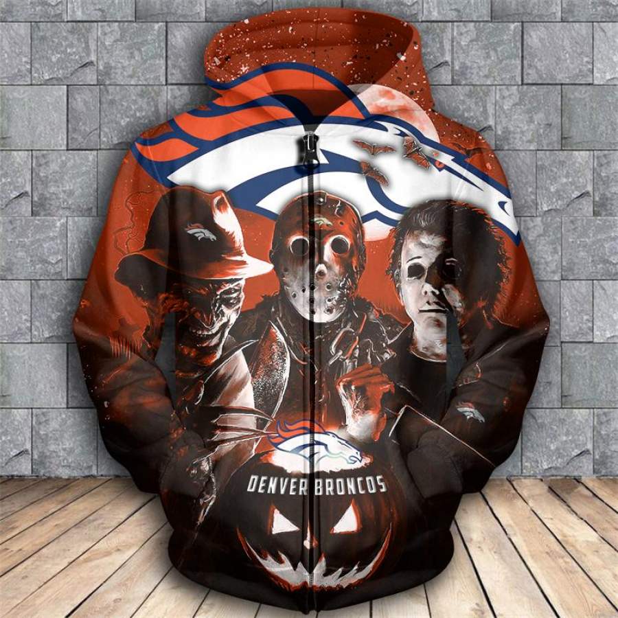 Denver Broncos All Over Print – Denver Broncos 3D Zipper Hoodie