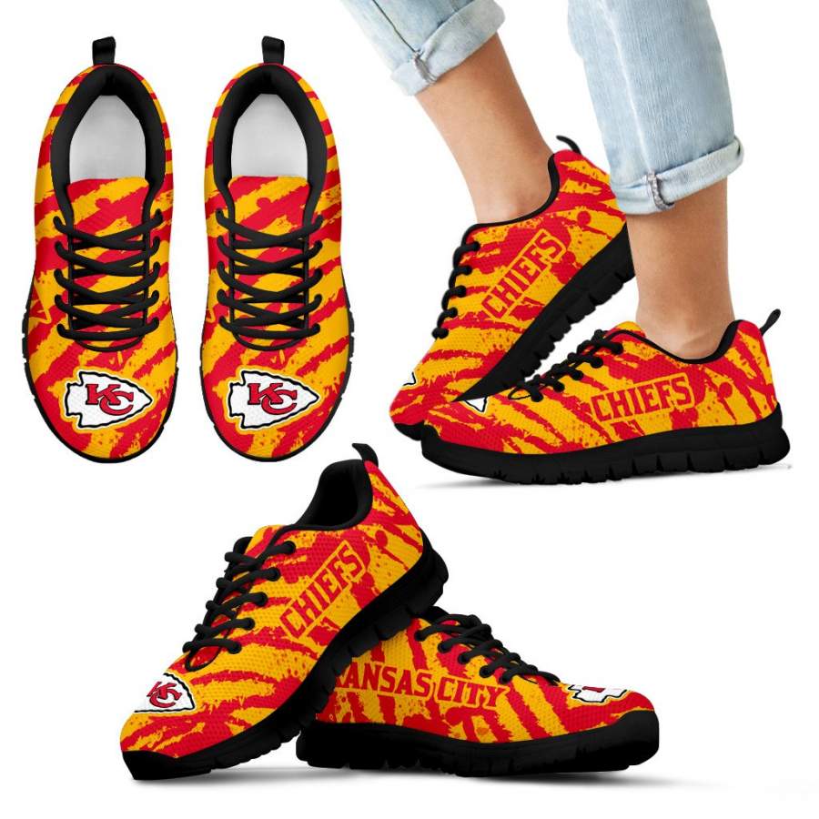 Stripes Pattern Print Kansas City Chiefs Sneakers V3