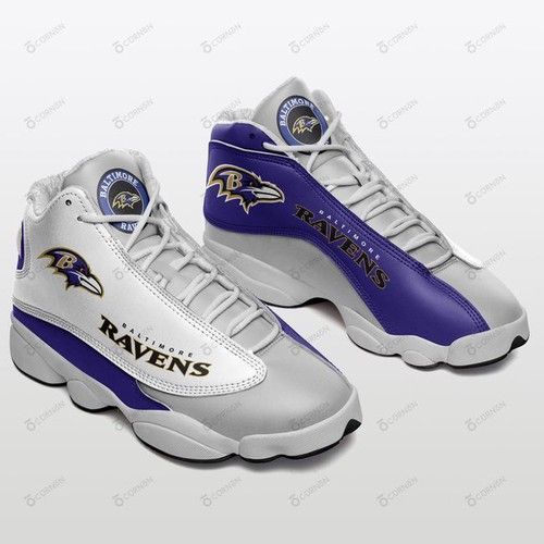 Baltimore Ravens Air Jordan 13 Sneakers Shoes Design