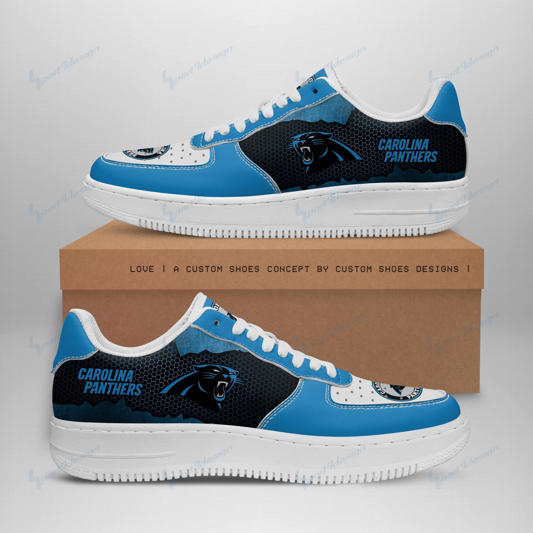 Carolina Panthers Air Force 1 Sneakers 01