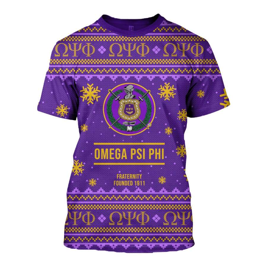 3D ALL OVER OMEGA PSI PHI UGLY SWEATER 2102019