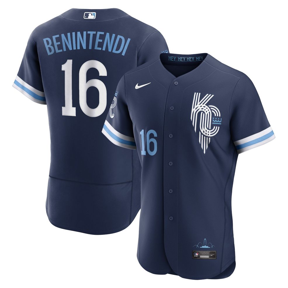 Andrew Benintendi Kansas City Royals 2022 City Connect Authentic Player Jersey – Navy