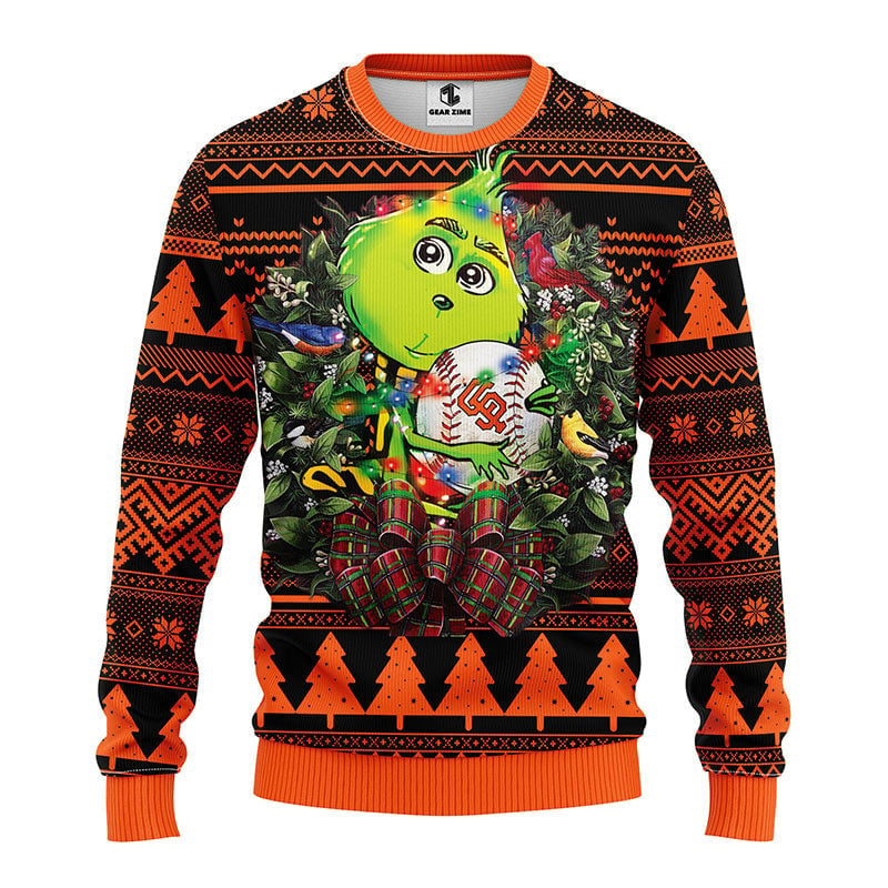 San Francisco Giants Grinch Hug Ugly Christmas Sweater